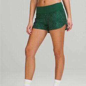 Lululemon Speed Up Mid-Rise Short 4”-Gravel Dust Everglade Green Multi